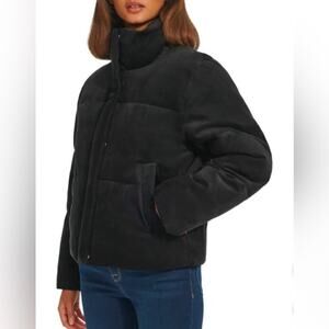 Levi’s Zoe Black Corduroy Puffer Jacket Sz L NWOT